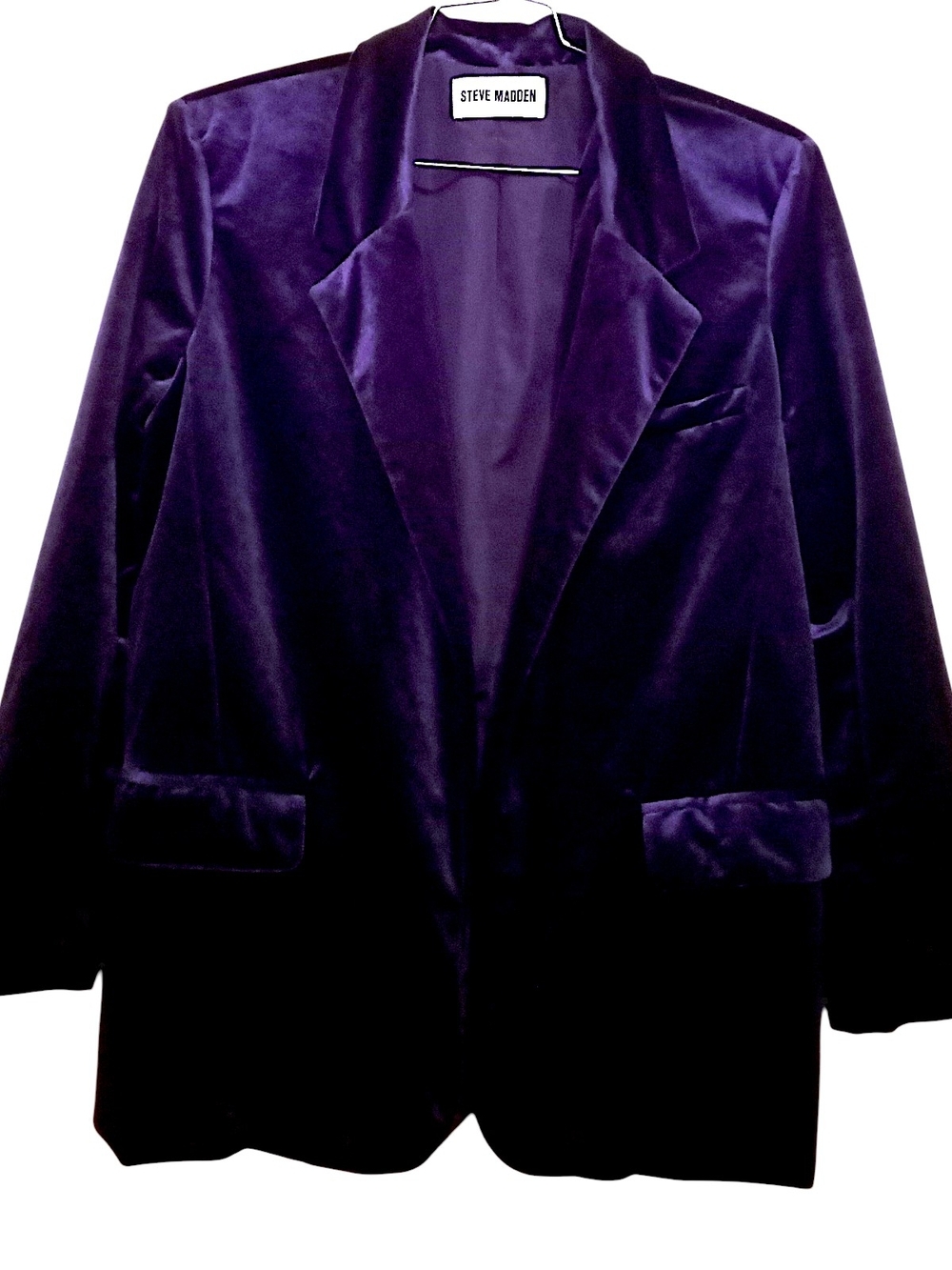 Steve Madden Deep Purple Velvet Blazer - Picture 7 of 8
